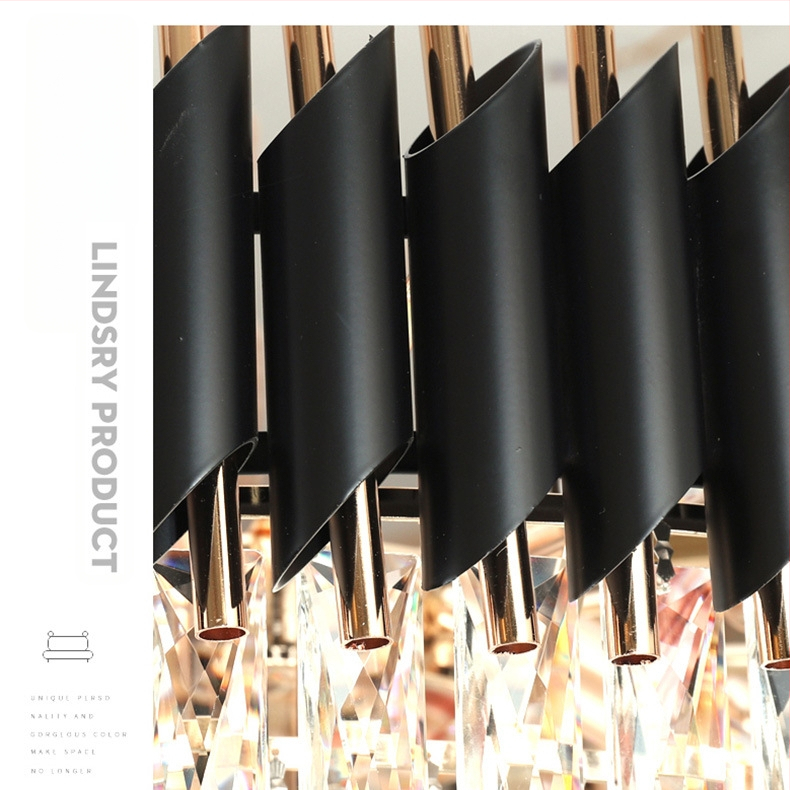 Kristalni lustar u stilu laganog luksuza, LED izvor svjetla, tijelo od željeza, domet osvjetljenja 15–30㎡