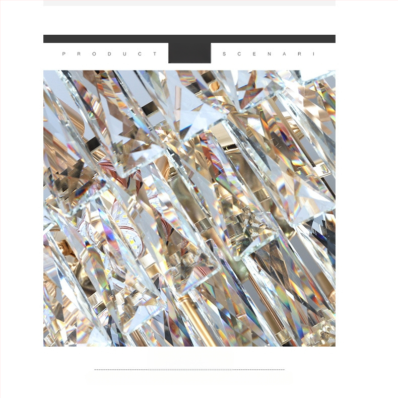 Kristalni lustar u stilu laganog luksuza, LED izvor svjetla, tijelo od željeza, domet osvjetljenja 15–30㎡