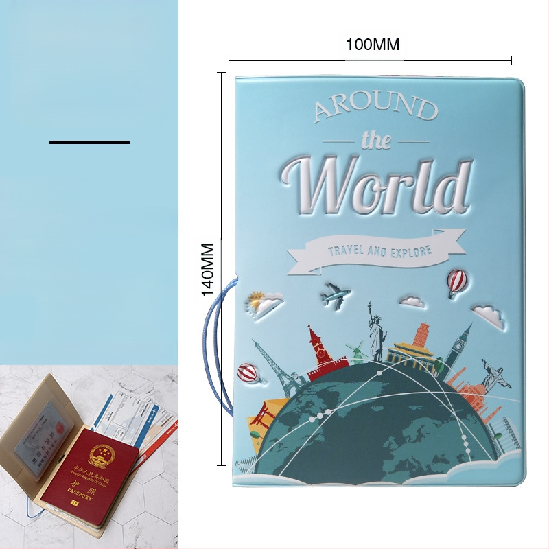 Pasų ir bilietų laikiklis — PVC medžiaga, 1 sulankstymas, vidinė sintetinės odos įdėklas, miesto paprastas stilius