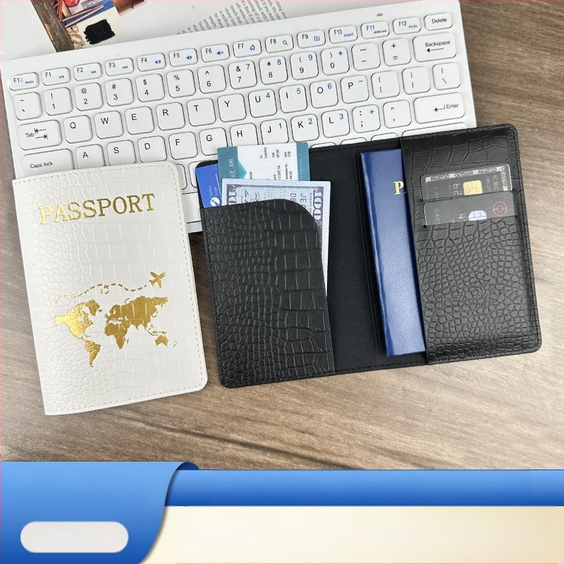 PU odos su krokodilo raštu pasportų dėklas, vidus iš dirbtinės odos, kasdieniam naudojimui, talpina pasą ir asmens tapatybės kortelę