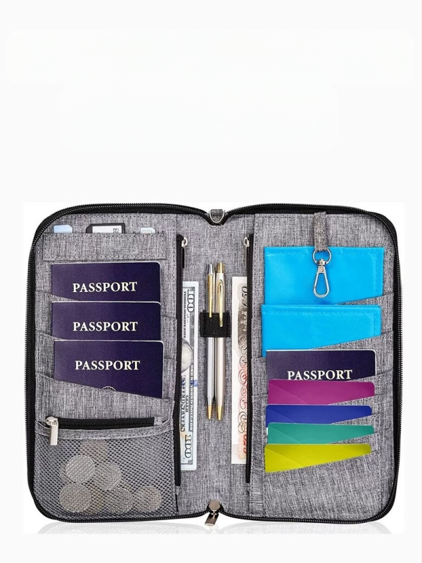 RFID pases turētājs, ūdensnecaurlaidīgs ceļojumu dokumentu organizētājs, Oxford auduma crossbody soma