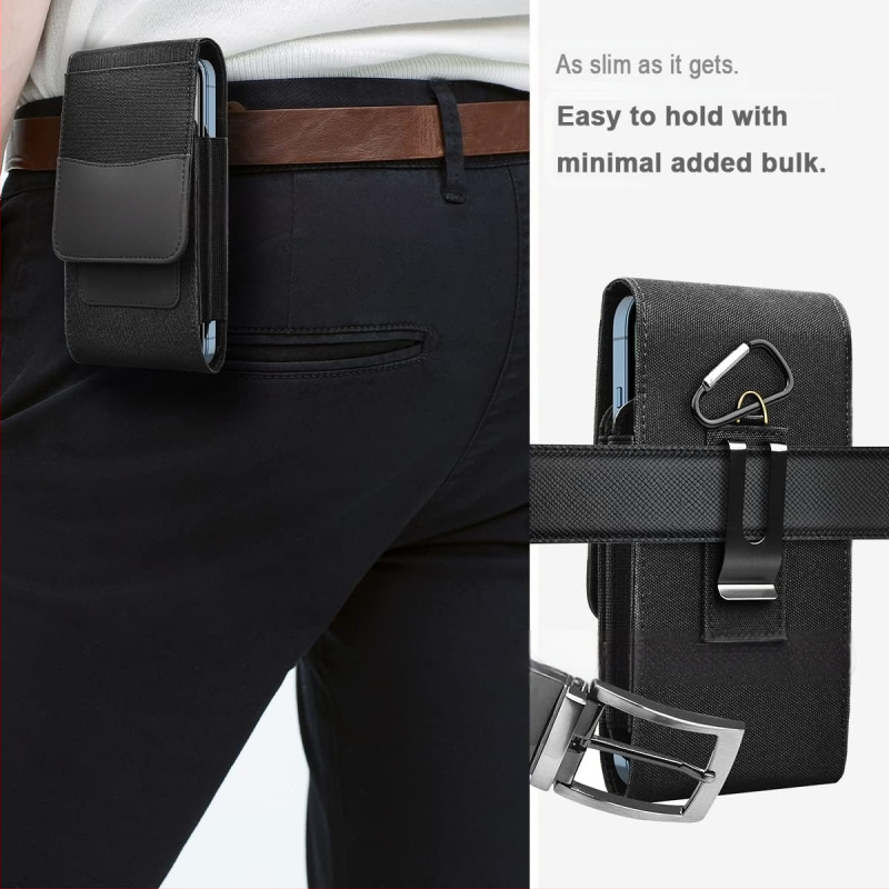 Telefono dėklas – Oxford audinys, reljefinis paviršius; atsparus dėvėjimuisi, kritimams ir pirštų atspaudų atsparus; suderinamas su iPhone 12, 13, 14 ir kt.