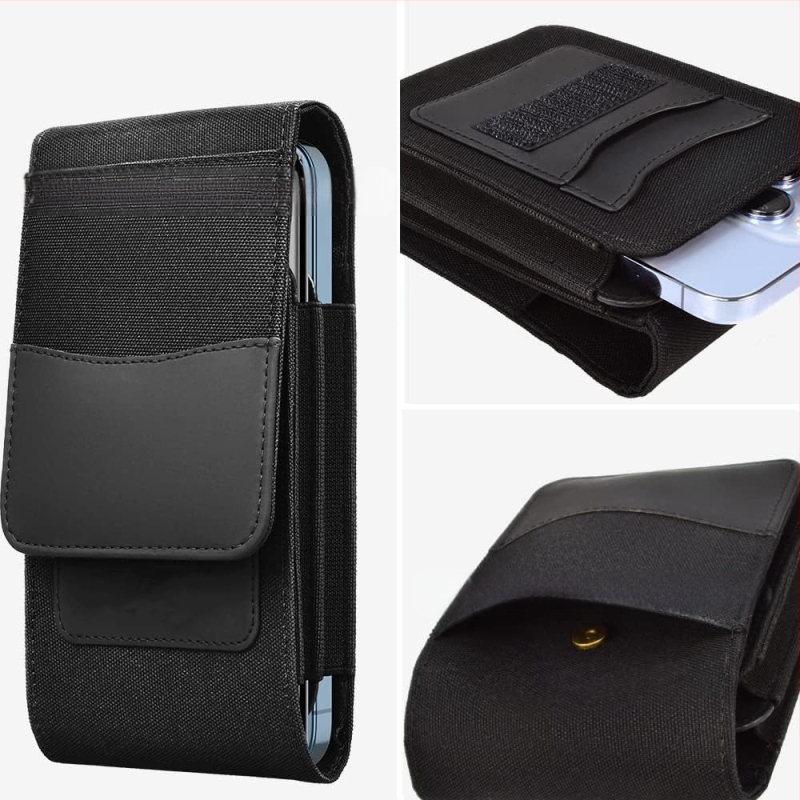 Telefono dėklas – Oxford audinys, reljefinis paviršius; atsparus dėvėjimuisi, kritimams ir pirštų atspaudų atsparus; suderinamas su iPhone 12, 13, 14 ir kt.