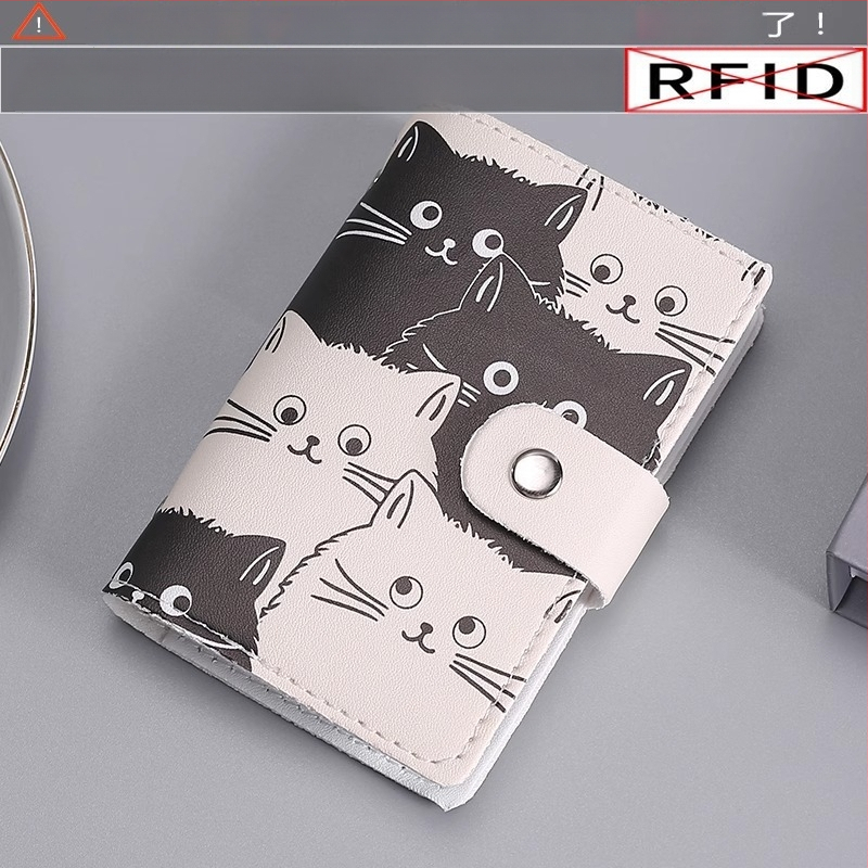 PU materiāla kartes turētājs ar anime motīvu, liela jauda, vairākas kartes nodalījumi, ID un vizītkartes uzglabāšana, pret zādzību