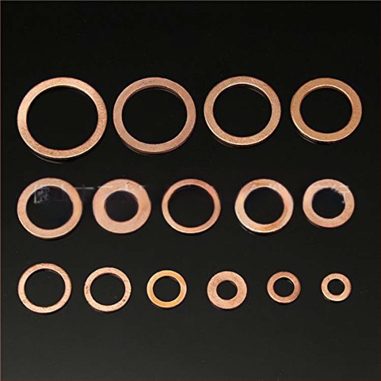 Bakreni set brtvila za ulje i ravne podloške prema GB96-85; materijalna klasa 3.6; kvaliteta proizvoda A