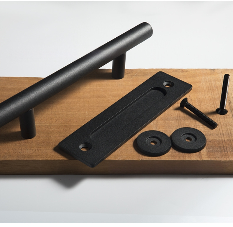 Λαβή πόρτας για ξύλινη συρόμενη πόρτα, από χάλυβα άνθρακα, μοντέλο DH-C01, επίστρωση: ψεκασμός, στυλ: Νέο κινεζικό στυλ, μοντέρνος μινιμαλισμός, ελαφρύς πολυτελής