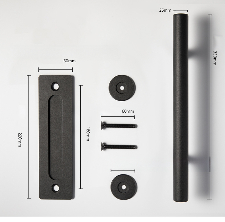 Λαβή πόρτας για ξύλινη συρόμενη πόρτα, από χάλυβα άνθρακα, μοντέλο DH-C01, επίστρωση: ψεκασμός, στυλ: Νέο κινεζικό στυλ, μοντέρνος μινιμαλισμός, ελαφρύς πολυτελής
