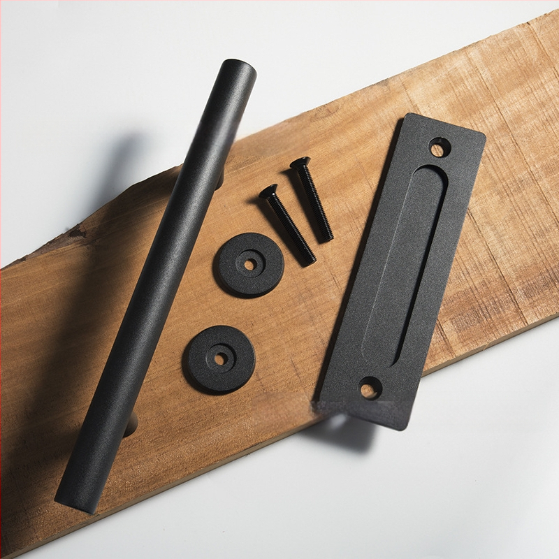 Λαβή πόρτας για ξύλινη συρόμενη πόρτα, από χάλυβα άνθρακα, μοντέλο DH-C01, επίστρωση: ψεκασμός, στυλ: Νέο κινεζικό στυλ, μοντέρνος μινιμαλισμός, ελαφρύς πολυτελής