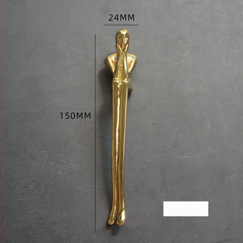 Thinker žalvarinė rankenėlė spintoms, durims ar stalčiams — lengvas prabangos stilius, modelis SKZLSS001