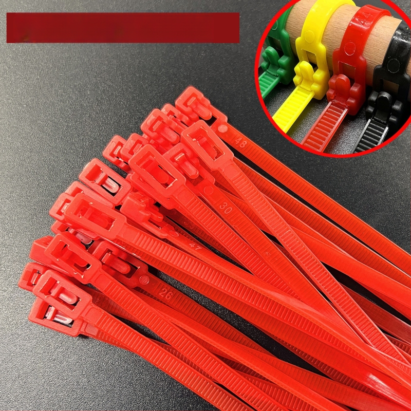 Nailono kabelių laikiklis su nuimamais užraktu — pramoninės klasės; medžiaga: nailonas; storis 0.45 mm; plotis 3.6–4.8 mm; apdorojimo pritaikymas; licencijuotas privat žymėjimas