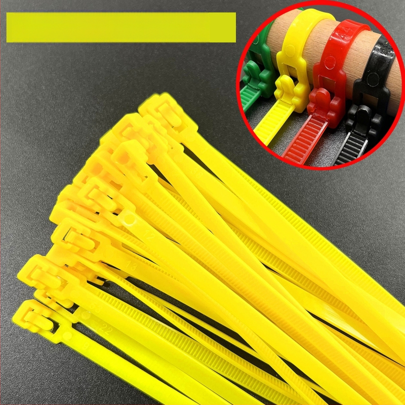 Nailono kabelių laikiklis su nuimamais užraktu — pramoninės klasės; medžiaga: nailonas; storis 0.45 mm; plotis 3.6–4.8 mm; apdorojimo pritaikymas; licencijuotas privat žymėjimas