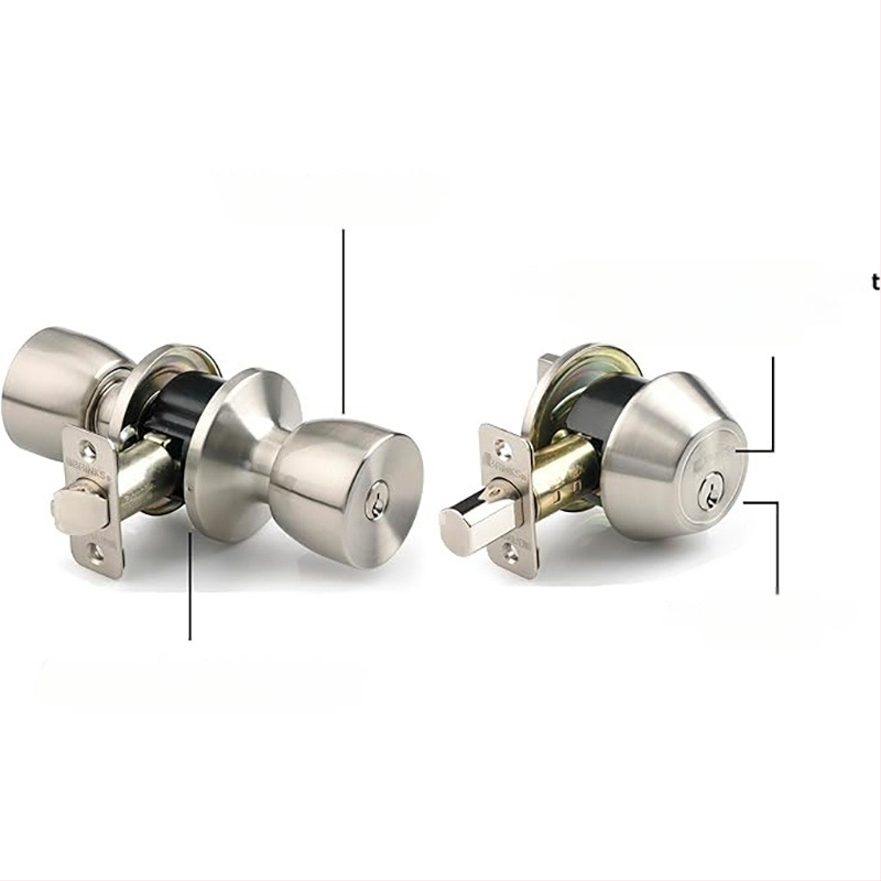 Medinių vidaus durų spyna, nerūdijančio plieno, sferinis dizainas, žemas triukšmas, modelis 03.