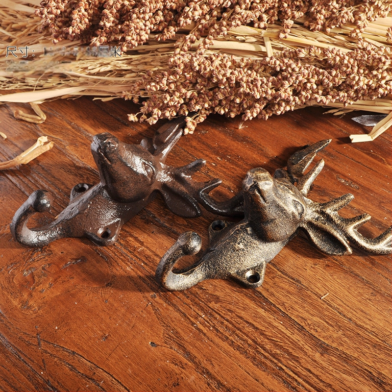 Yicheng Geležinis sieninis kabliukas su elnio galva — Skandinavijos stilius, vienas kabliukas