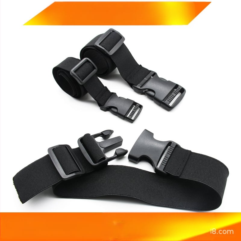 Elastinė juosta su plastine sagtimi, reguliuojamas dirželis stovyklai ir bagajui, 10 kg apkrova, prekinis ženklas Mumu