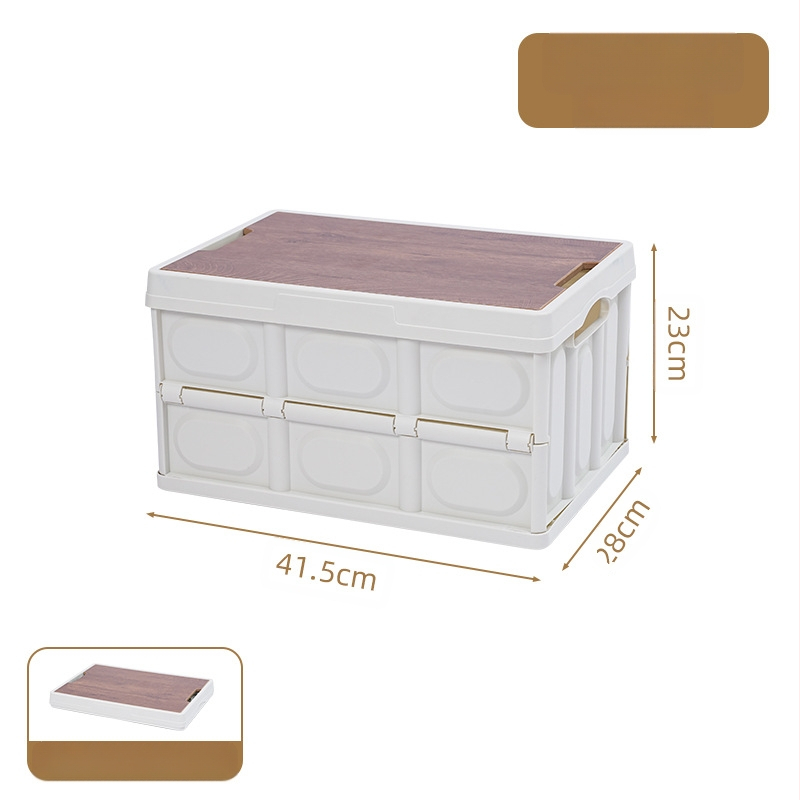 Sulankstoma lauko laikymo dėžė automobilių stovyklavimui - ABS + medinė plokštė, pledės raštas, dulkių nepralaidi