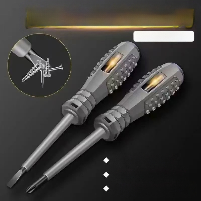 Στυλό δοκιμής ηλεκτρικών ζωντανών αγωγών με επικάλυψη καουτσούκ, LED ένδειξη, υψηλή ροπή ανίχνευσης, μαγνητικό bit με ευθεία κεφαλή