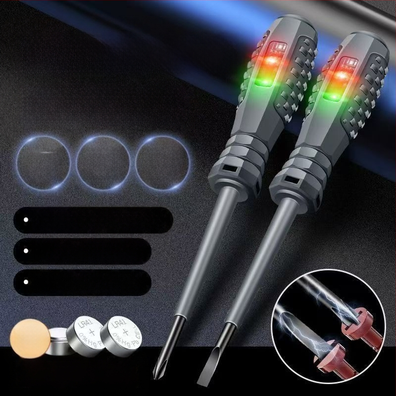 Στυλό δοκιμής ηλεκτρικών ζωντανών αγωγών με επικάλυψη καουτσούκ, LED ένδειξη, υψηλή ροπή ανίχνευσης, μαγνητικό bit με ευθεία κεφαλή