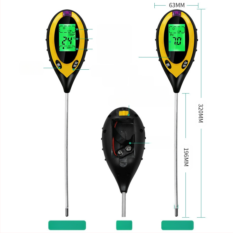 4-σε-1 ηλεκτρονικός μετρητής εδάφους με μετρητή pH, μετρητή φωτισμού και μετρητή θερμοκρασίας και υγρασίας, πλαστικό σώμα — Xing Weiqiang