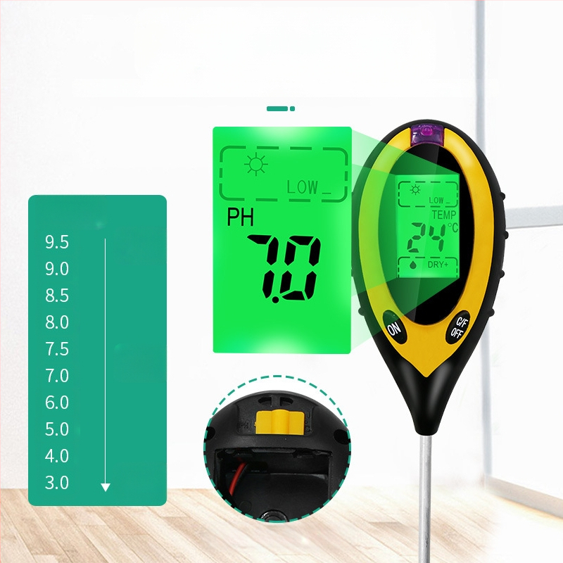 4-σε-1 ηλεκτρονικός μετρητής εδάφους με μετρητή pH, μετρητή φωτισμού και μετρητή θερμοκρασίας και υγρασίας, πλαστικό σώμα — Xing Weiqiang