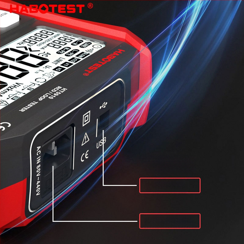 Huabo HT5910 ψηφιακός μετρητής διαρροής ρεύματος σε κύκλωμα διακόπτη με αντίσταση βρόχου, για επαγγελματική χρήση, κινεζική προέλευση, δυνατότητα ιδιωτικής ετικέτας