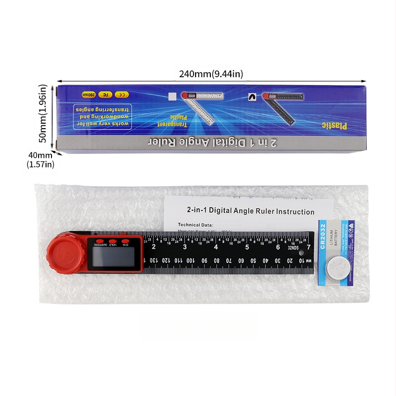 2-in-1 Digital Angle Ruler with Protractor and Vernier Caliper