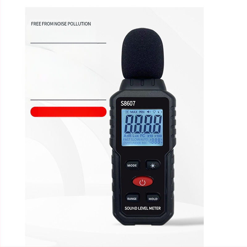 S8607 Ψηφιακός μετρητής θορύβου – εύρος 30–130 dB, ακρίβεια ±1,5%, ανάλυση 0,1, θερμοκρασία λειτουργίας 0–40°C