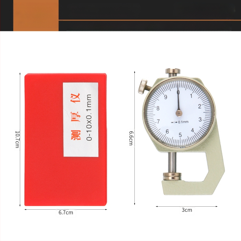 Biezuma mērītājs 0-20 mm, rādītāja tips ar izliektu uzgali, rokas instruments, papīra biezuma mērījums