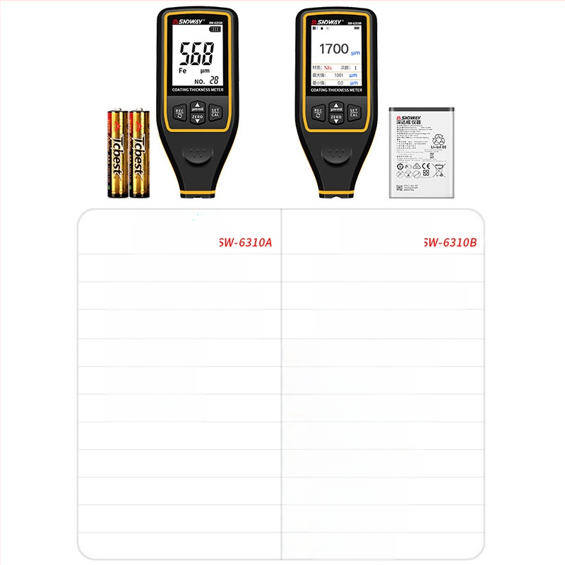 Shendawei SW6310A/SW6310B Filmo storio matuoklis automobilių dažų plėvelei su LCD ekranu, maitinimas 1,5V