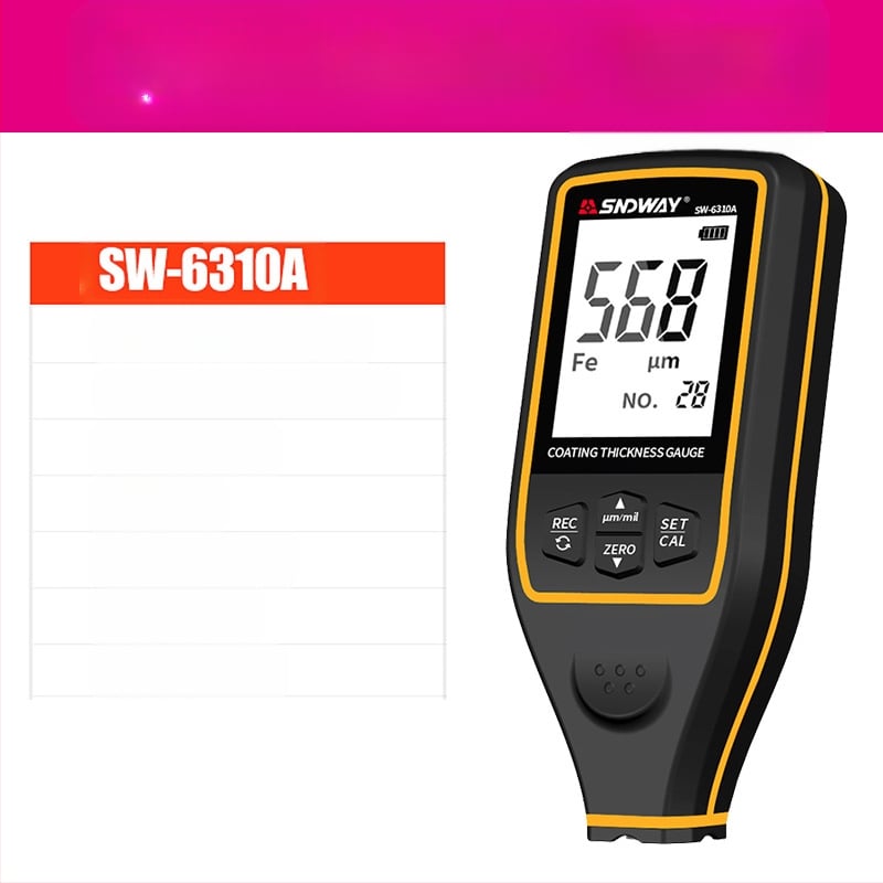 Shendawei SW6310A/SW6310B Filmo storio matuoklis automobilių dažų plėvelei su LCD ekranu, maitinimas 1,5V