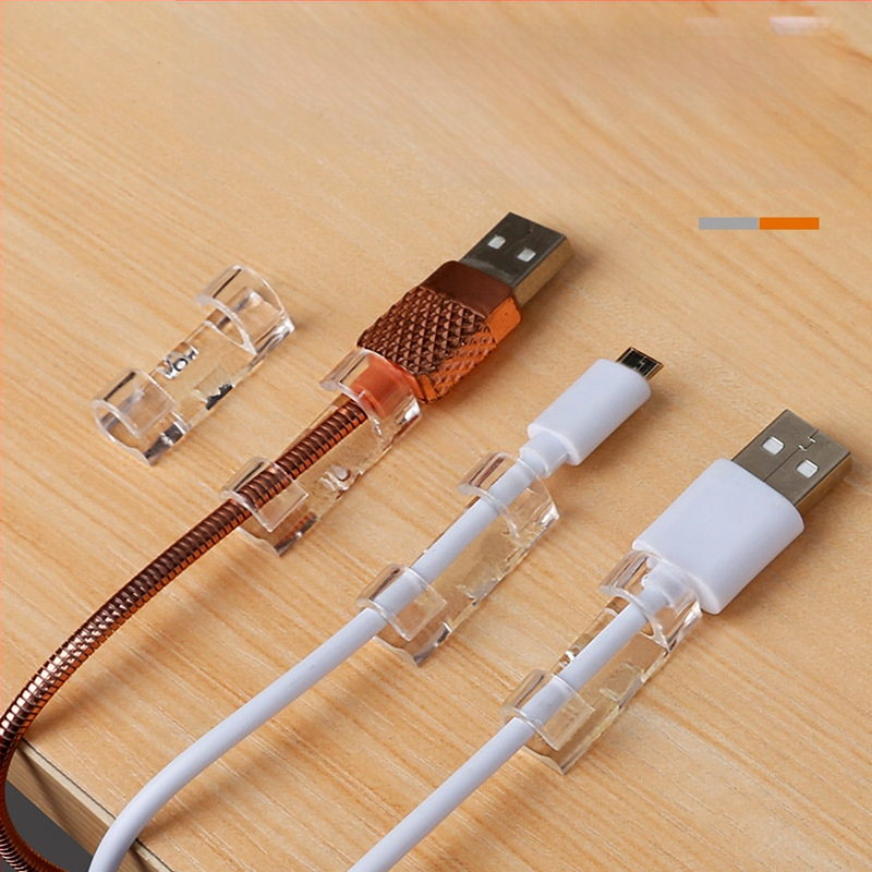 Клип за кабели – пластмасов организатор за управление на кабели, прост дизайн, подходящ за кабели за данни и мрежови кабели, пакет 20