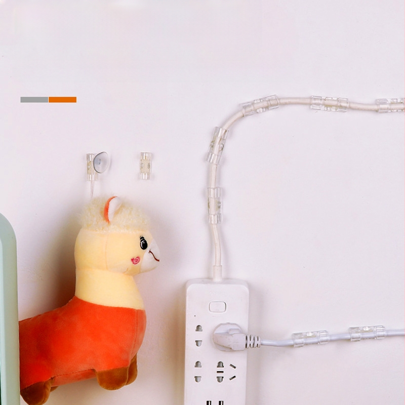 Клип за кабели – пластмасов организатор за управление на кабели, прост дизайн, подходящ за кабели за данни и мрежови кабели, пакет 20