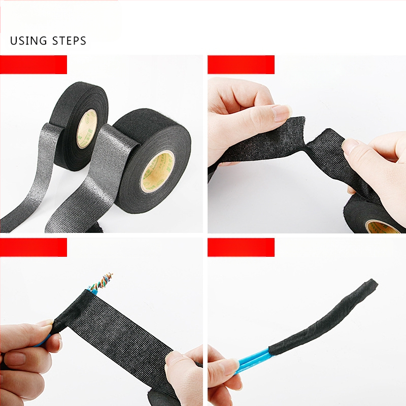 Φλανελ ταινία για καλώδια αυτοκινήτου, ανθεκτική σε υψηλές θερμοκρασίες, φθορά και μείωση θορύβου για ήχο και πλοήγηση; μάρκα Wenze; προσαρμοσμένη επεξεργασία; δυνατότητα ιδιωτικής ετικέτας