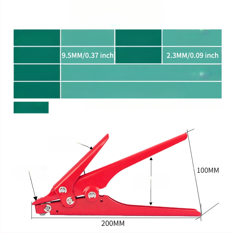 Zip tie pistoletas, rankinis, automatinis įtempimas, neslidus metalo korpusas, SOX, didelio anglies plienas, svoris 0.26