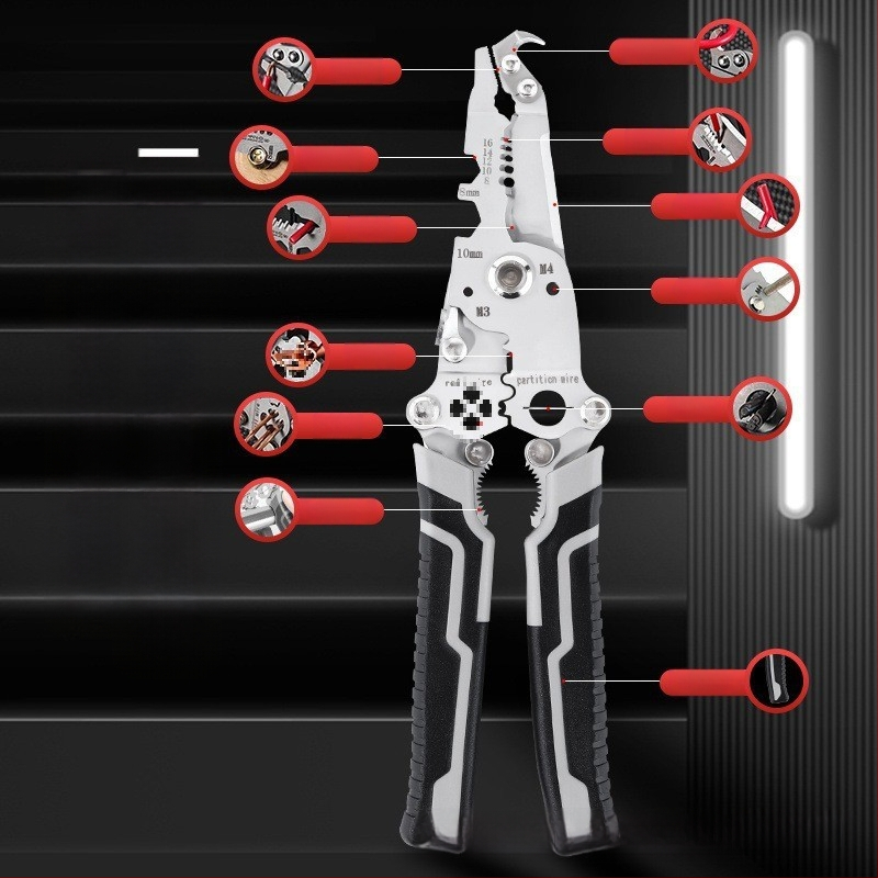 Klešta za skidanje izolacije kablova, sklopiva, višestruka namjena, ručna, težina 200 g