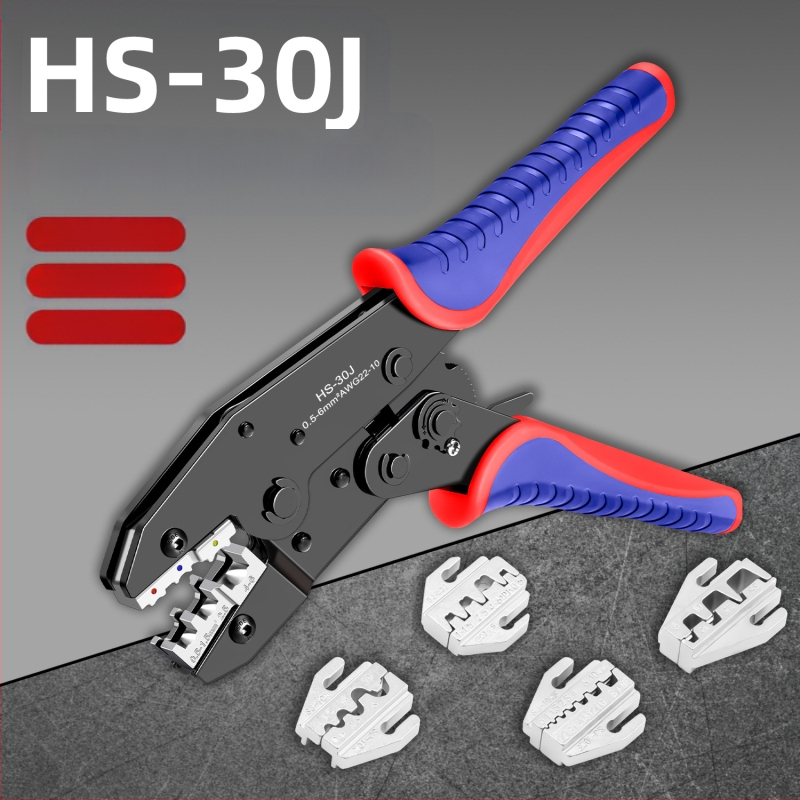 Daugiafunkcinės crimpavimo replės rinkinys – skirtas izoliuotiems, plikiems ir kištukiniams terminalams, SANJIANG, aukštos anglies plienas, svoris 1.2