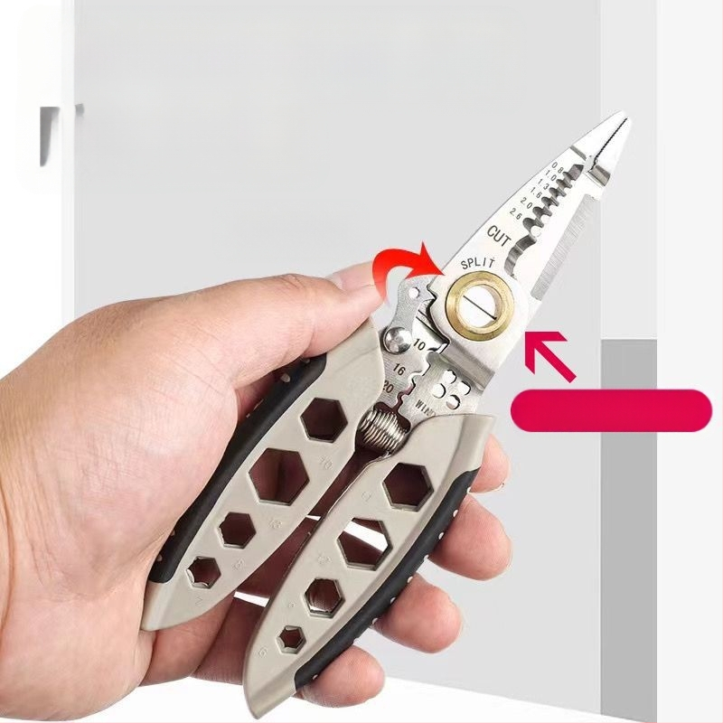 Klešta za skidanje izolacije kablova za električare — Senssheng, materijal: krom-vanadij čelik, težina 150 g, funkcija: skidanje izolacije, značajke: standardne