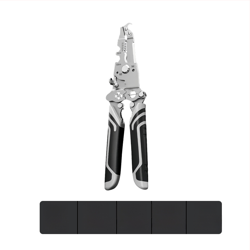 Električarske kliješta za rezanje i skidanje izolacije žica, višenamjenske s ravnom glavom, sklopne, težina 0,2 kg, Sco