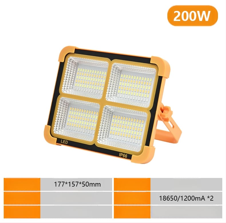 Saulės energijos kempingo lemputė – nešiojama LED prožektorius vidaus ir lauko naudojimui, USB avarinis apšvietimas, 6V
