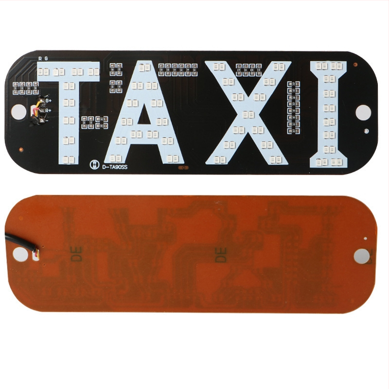 Taksi LED dekoras su uždegiklio jungikliu, dviejų spalvų raudona/žalia, TAXI CARDS modelis, 12V, 5W, 0.42A, PCB medžiaga