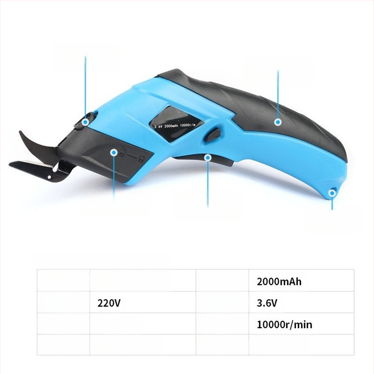 Elektrinės žirklės audiniams ir odai, įkraunama Ličio baterija, įtampa 16,8–21V, gamintojas Wanyu hardware