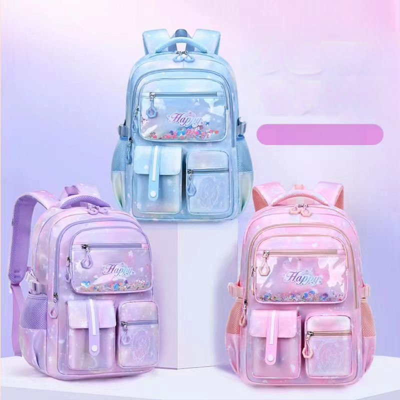 Mergaitėms skirta mokyklinė kuprinė 1–6 klasių, kvėpuojanti, atspari vandeniui, ultralengva, sumažina apkrovą ir saugo stuburą, su atšvaitiniais saugumo elementais.