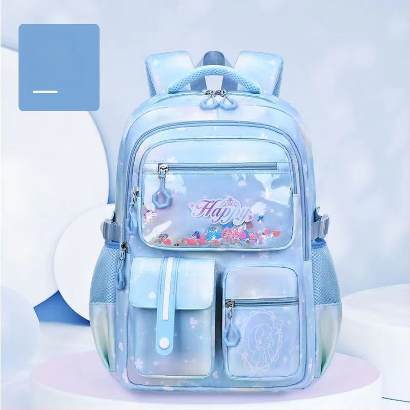 Mergaitėms skirta mokyklinė kuprinė 1–6 klasių, kvėpuojanti, atspari vandeniui, ultralengva, sumažina apkrovą ir saugo stuburą, su atšvaitiniais saugumo elementais.