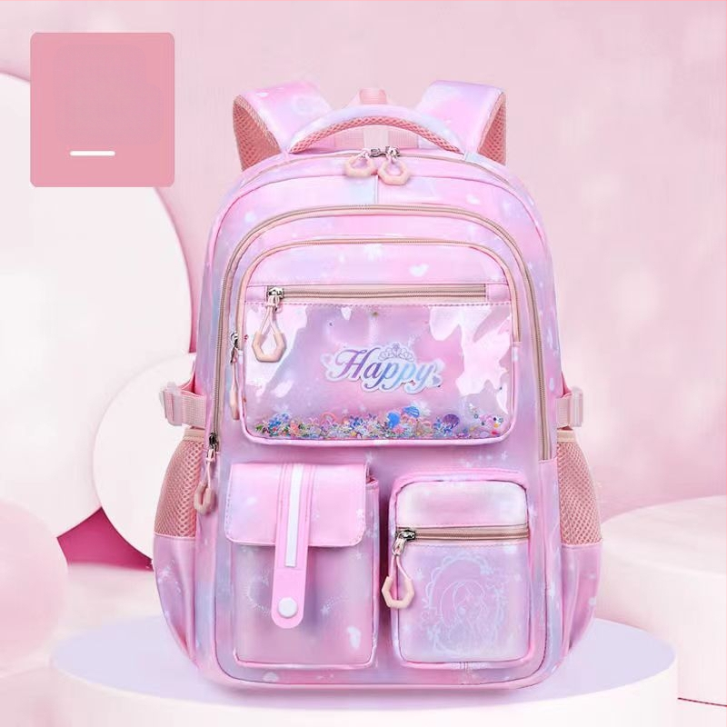 Mergaitėms skirta mokyklinė kuprinė 1–6 klasių, kvėpuojanti, atspari vandeniui, ultralengva, sumažina apkrovą ir saugo stuburą, su atšvaitiniais saugumo elementais.