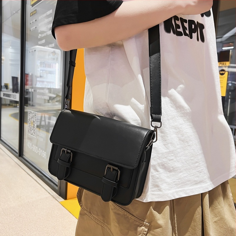 Vyrų peties krepšys — PU oda, poliesterio vidus, vientisas raštas, atsparus vandeniui, kasdieniam naudojimui