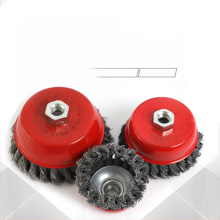 Четка-купа със усукана тел за дисково стоманено колело, усукана тел