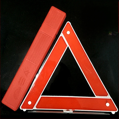 ABS plastiko trikampio atšvaitinis įspėjamasis ženklas automobiliui su stovu, 12V maitinimas