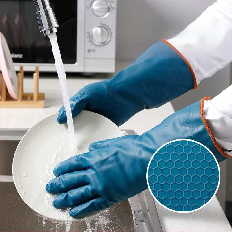 Maryya PVC stora virtuvės pirštinės, atsparios vandeniui, patvarios, vienos spalvos