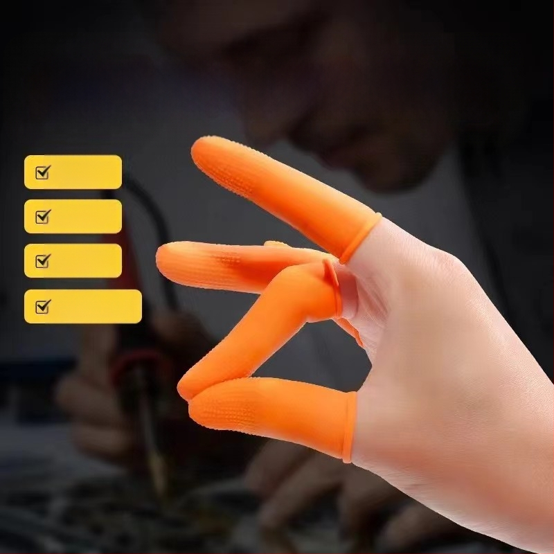 Διαφανείς μιας χρήσης λατέξ θήκες δακτύλων με τραχιά υφή, αντιολισθητικά, ανθεκτικά στη φθορά, για μανικιούρ και σαλόνι ομορφιάς