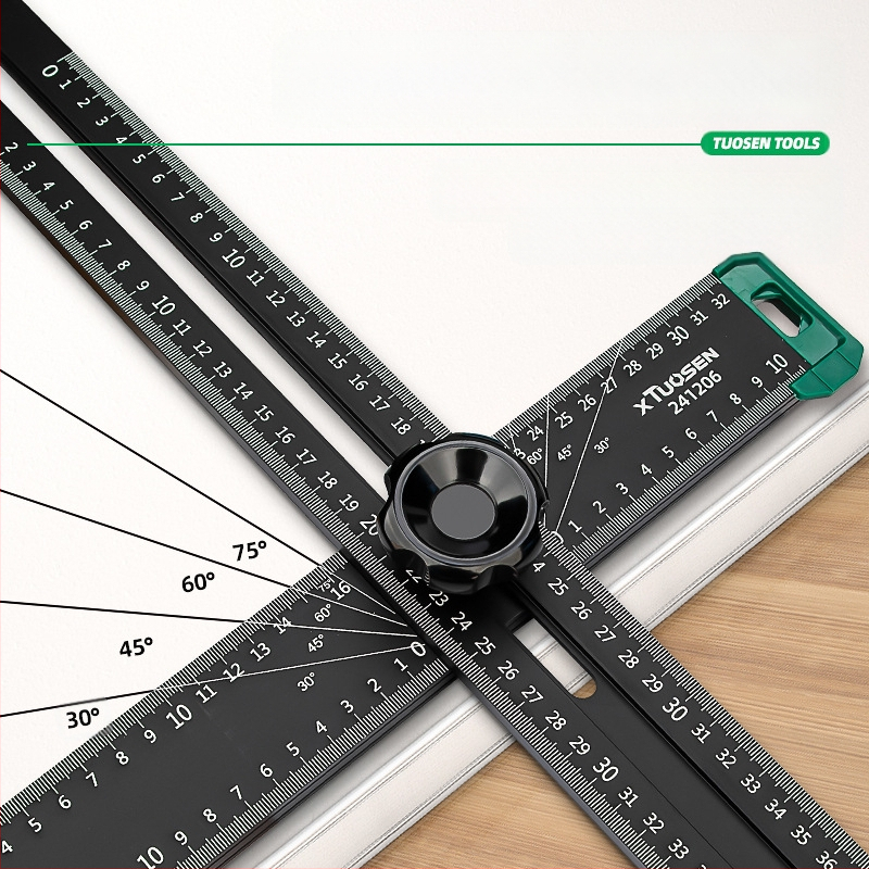 XTUOSEN Αλουμινενιο Τ-Πλαίσιο για Ξυλουργική – Μετακινούμενο Γωνιόμετρο, 2-σε-1 Ρυθμιζόμενο Μέτρο