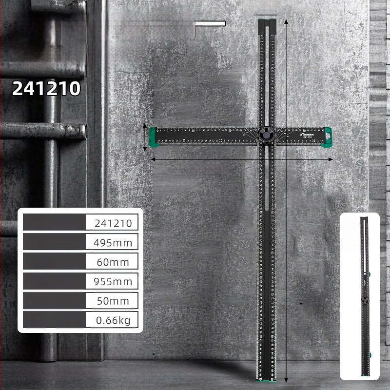 XTUOSEN Αλουμινενιο Τ-Πλαίσιο για Ξυλουργική – Μετακινούμενο Γωνιόμετρο, 2-σε-1 Ρυθμιζόμενο Μέτρο
